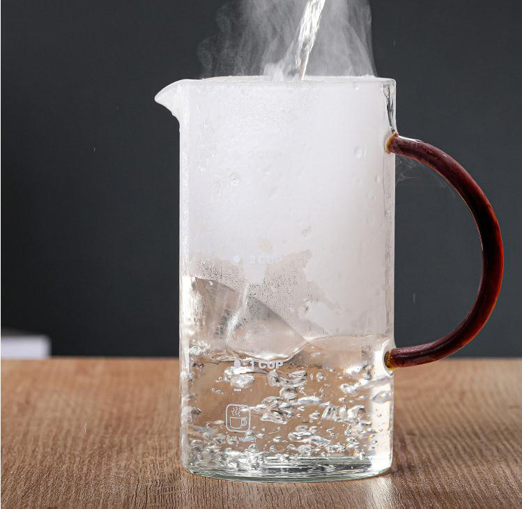 Large Capacity Tea Coffee Maker Stainless Steel Drinkware Maker French Press Glass Wooden Lid