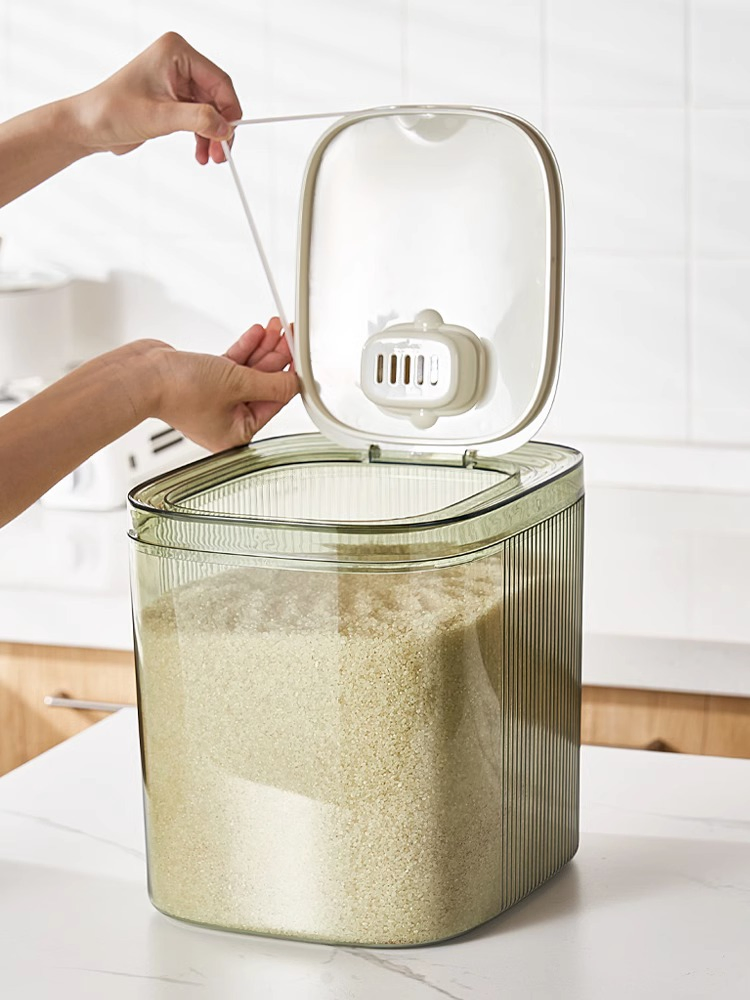 10 Kg Plastic Rice Bucket Storage Box Grain Dispenser Container Clear Kitchen Organizer