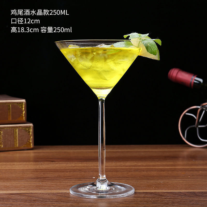 Creative Cocktail Martini Margarita Glassware Tower Highball Trumpet Cup Champagne Glass with Slanted Mouth Stemmed Collins Glass Barware