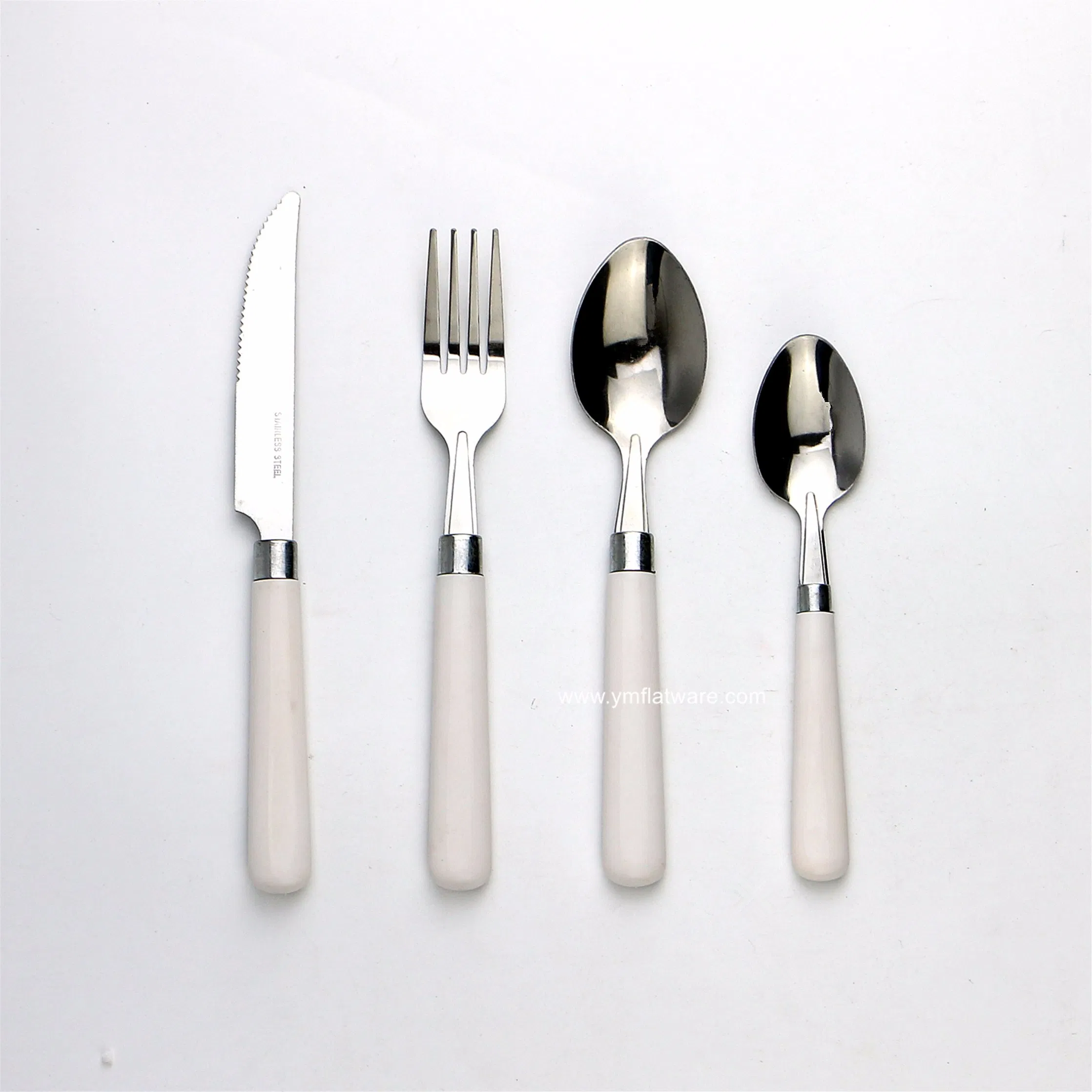 Stainless White Plastic Handle Cutlery Top Sale on Amazon