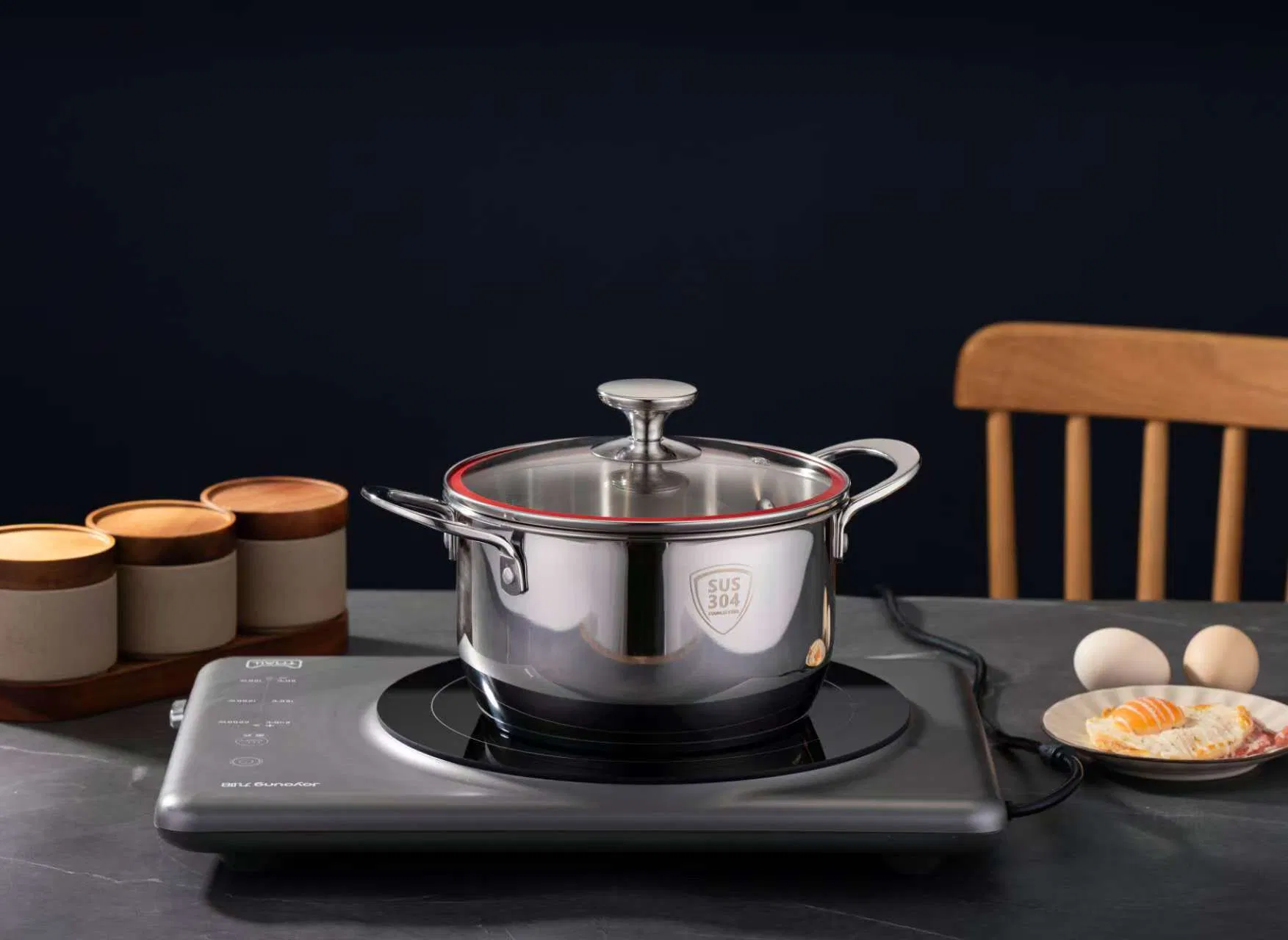 304 Food-Grade Multifunction High-Grade Stainless Steel Cookware Durable, Easy to Clean