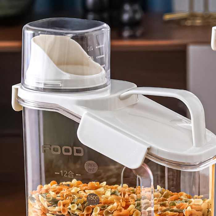 Dry Food Storage Container with Measuring Cup Kitchen Pantry Organizer