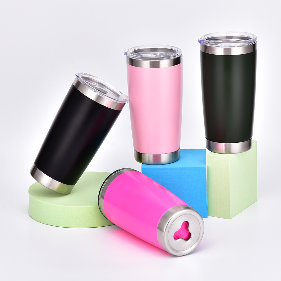 Vacuum Insulated Stainless Steel Tumbler Thermo Travel 20oz Coffee Mug Thermal Cup Drinkware with Straw and Lid