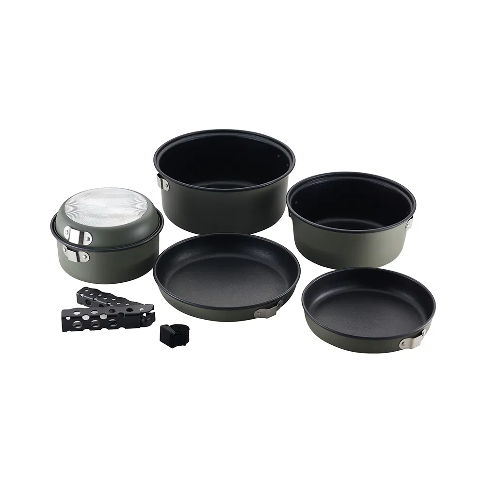 Portable 8PCS Camping Cookware Set: Innovative Aluminum Mess Kit for Outdoor Adventures
