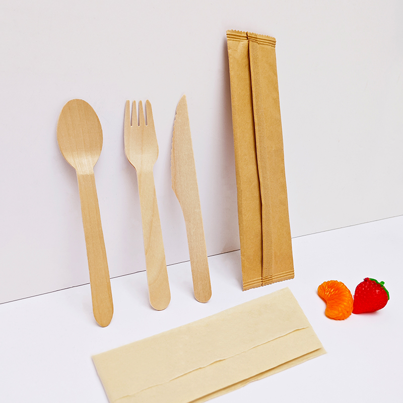 Biodegradable Disposable Party Restaurant Wooden Knife Fork Spoon Cutlery