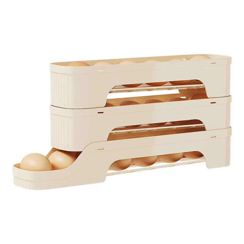 Rolling Egg Organizer Food-Grade Material Space-Saving Fridge Side Door Storage