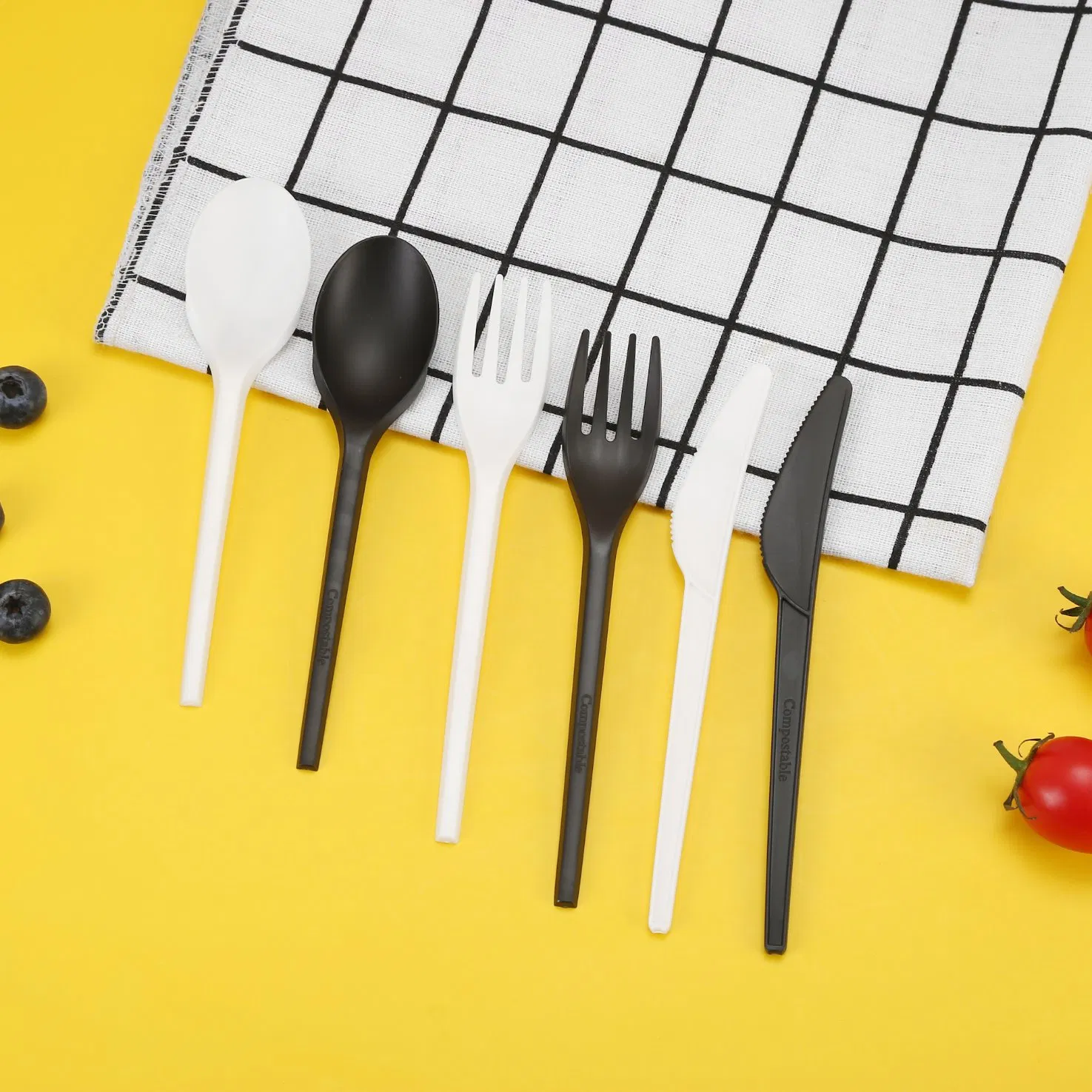 Hot Selling Cheap Custom White Disposable Plastic Fruit Fork Biodegradable Cutlery