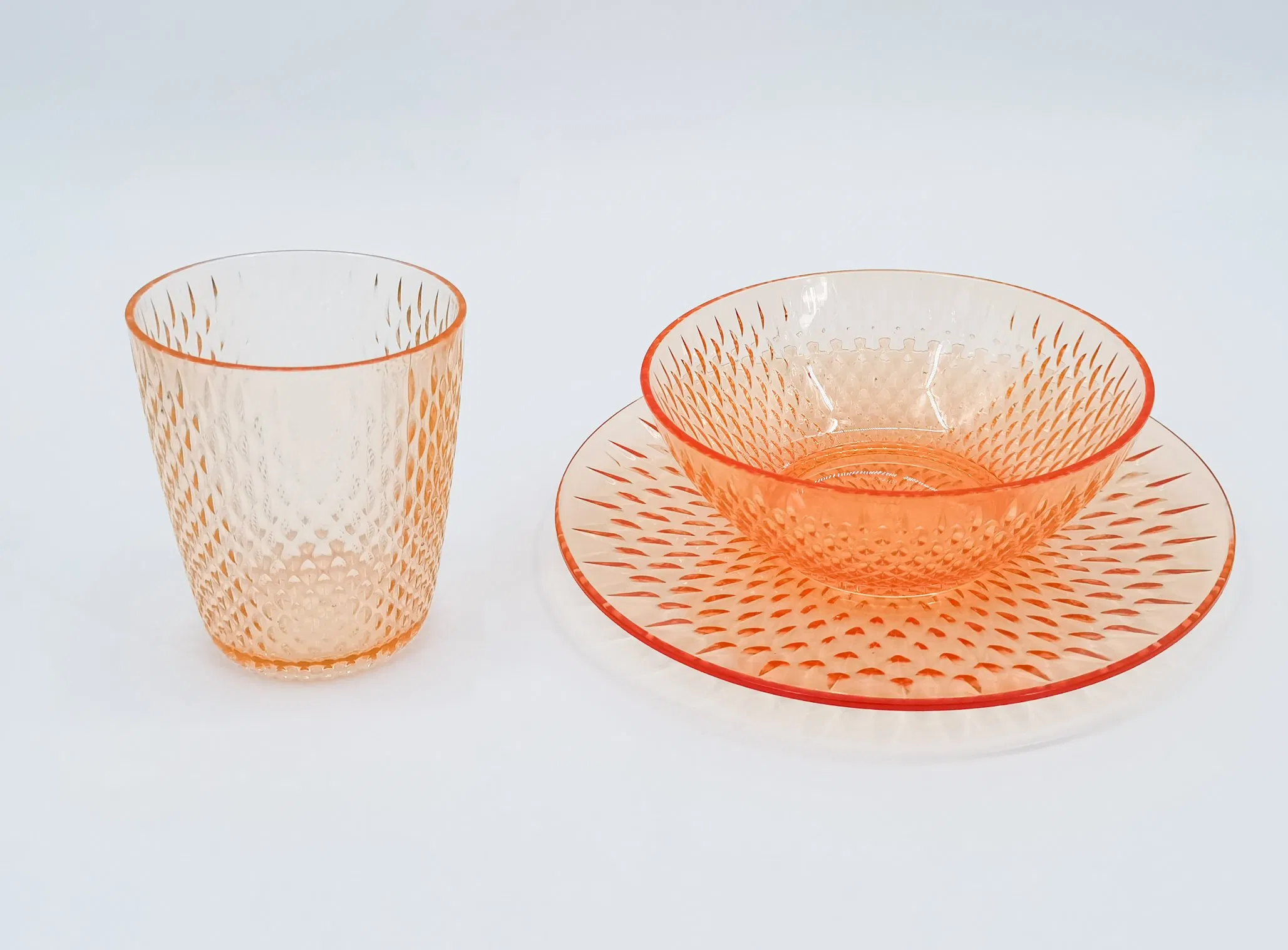 Elegant Green Ribbed Glass Serving Bowl and Tumbler Set Tableware