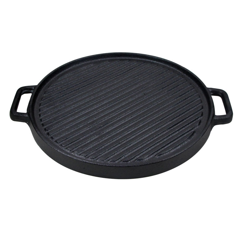 12 Inch Preseasoned Non Stick Cast Iron Grill and Griddle Pan Versatile Cookware for Meals