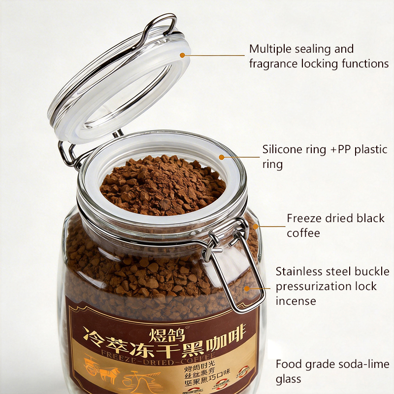 High Quality 100g Instant Coffee Powder with Glass Jar for Gift Daily