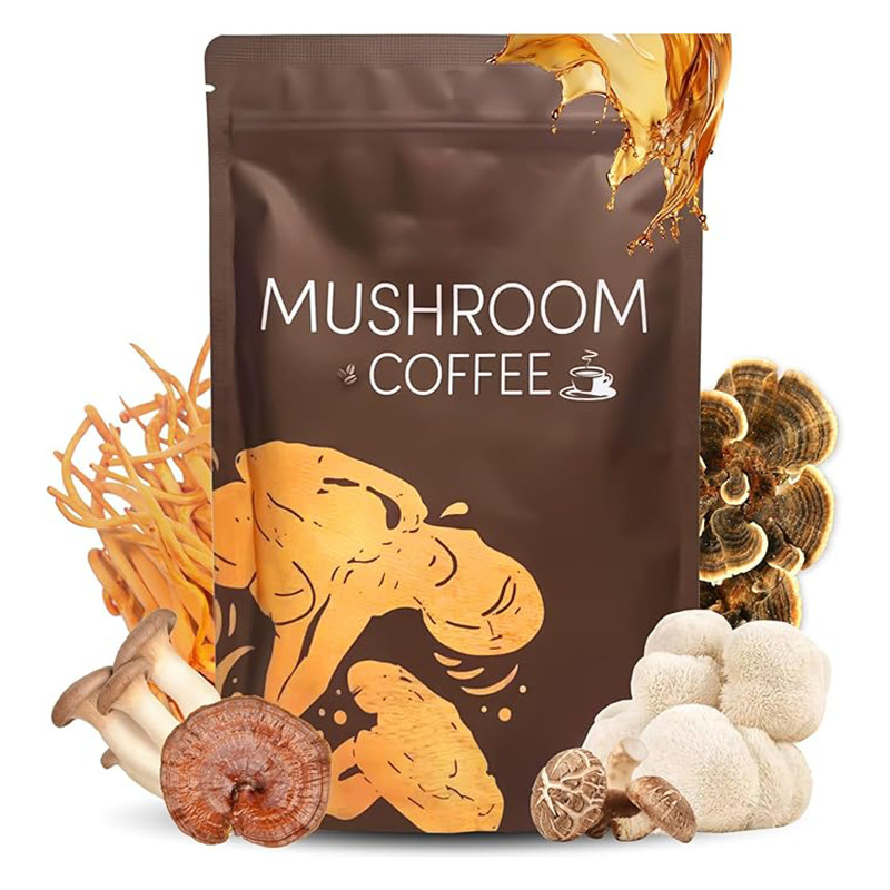 OEM/ODM Packaging 6 in 1 Mushroom Blend Powder Instant Organic Mushroom Coffee