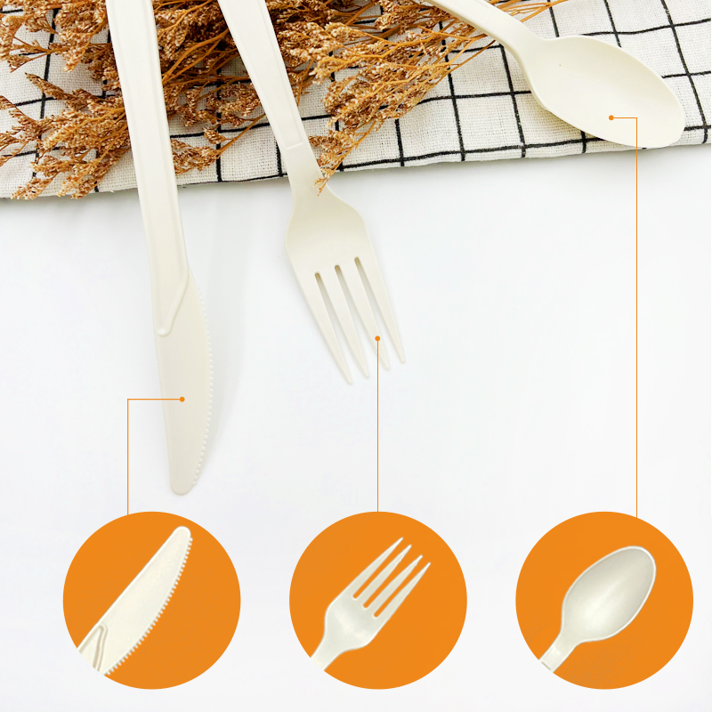 Free Sample Eco Friendly Disposable Spoon Fork Knife Set Biodegradable Cutlery
