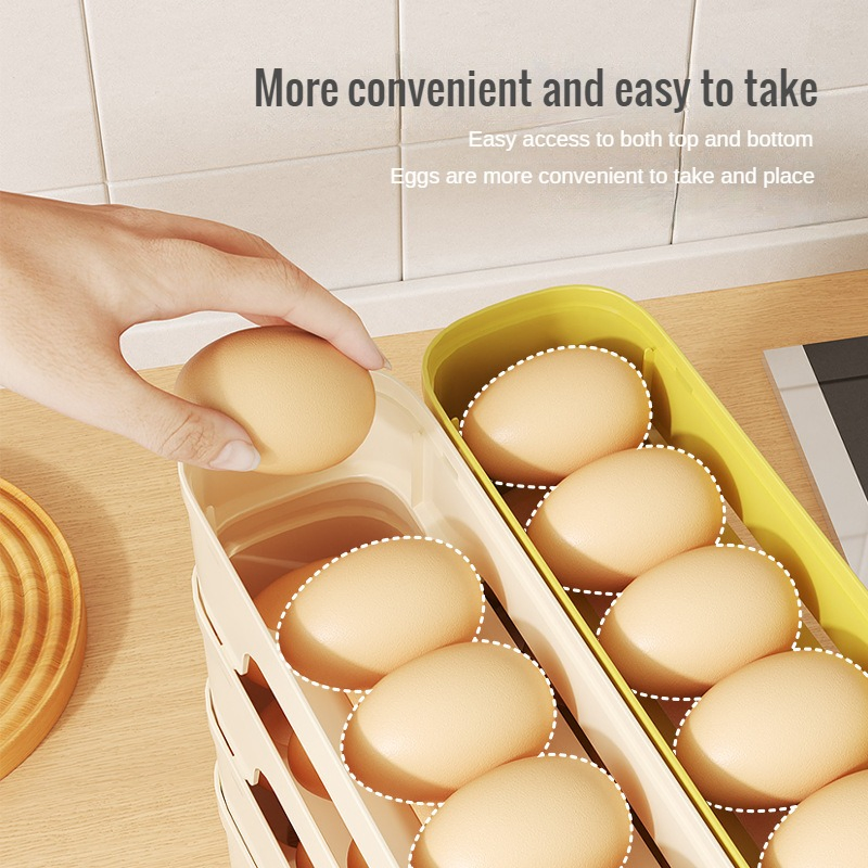 Rolling Egg Organizer Food-Grade Material Space-Saving Fridge Side Door Storage