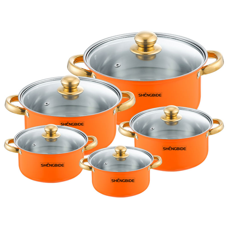 High Aesthetic Multifunctional Kitchen Utensil Pot and Pot Stainless Steel Cookware Set