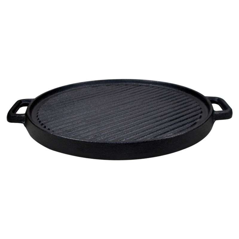 12 Inch Preseasoned Non Stick Cast Iron Grill and Griddle Pan Versatile Cookware for Meals