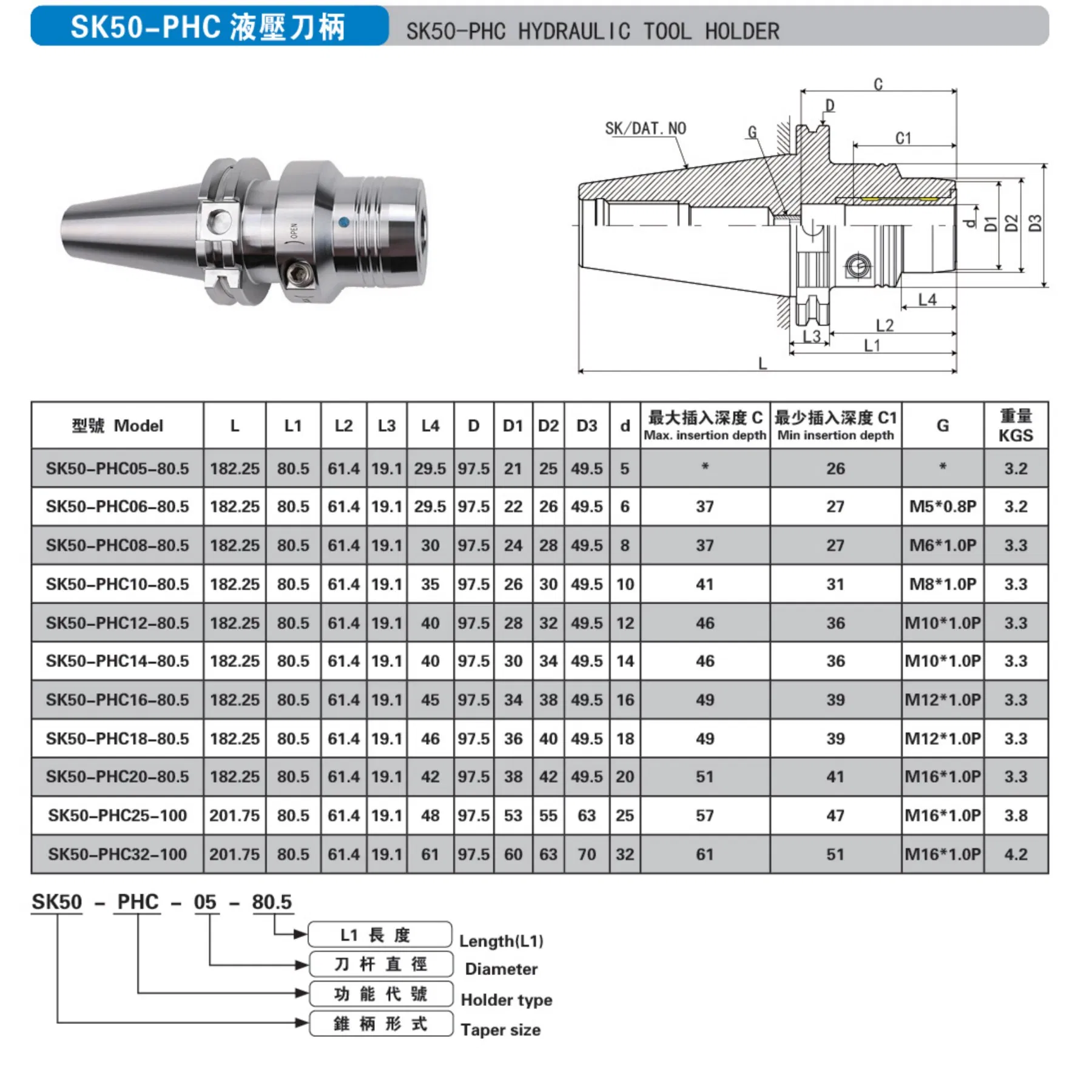 Sk40-Sf10-120CNC Machine Tools Knife Handle Milling Cutter Damping Tool Holder CNC Tool Holder High-Precision CNC Tools CNC Accessories