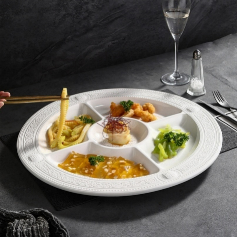 41cm X 2.7cm High Quality Lead Free Ceramic Tableware for Individual Meals