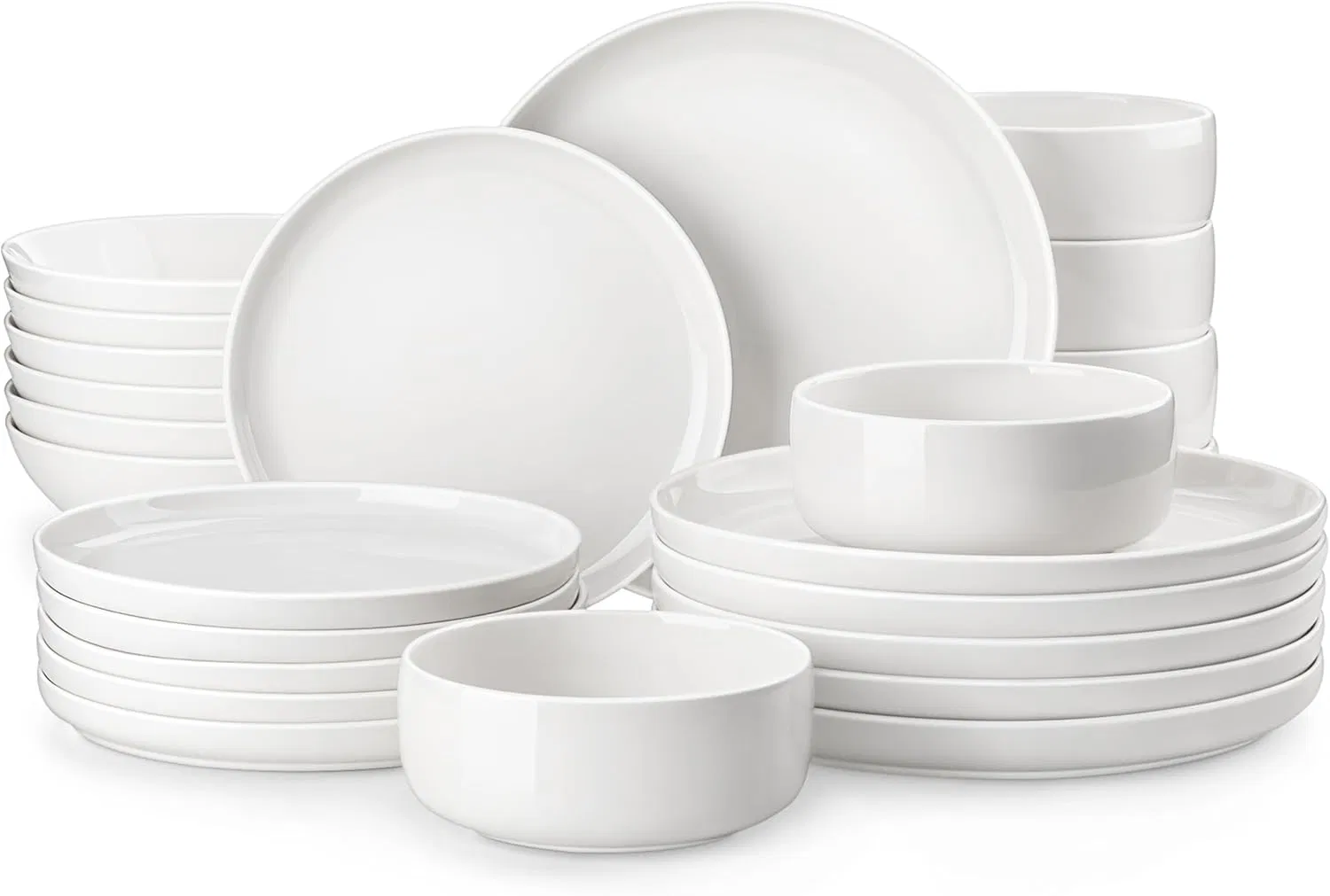 Hot-Selling Eco-Friendly Healthy Lead&Cadmium Free White Luxury 24PCS Dinner Set Dinnerware OEM &ODM Decal Porcelainware Stoneware Crockery Ceramic Tableware