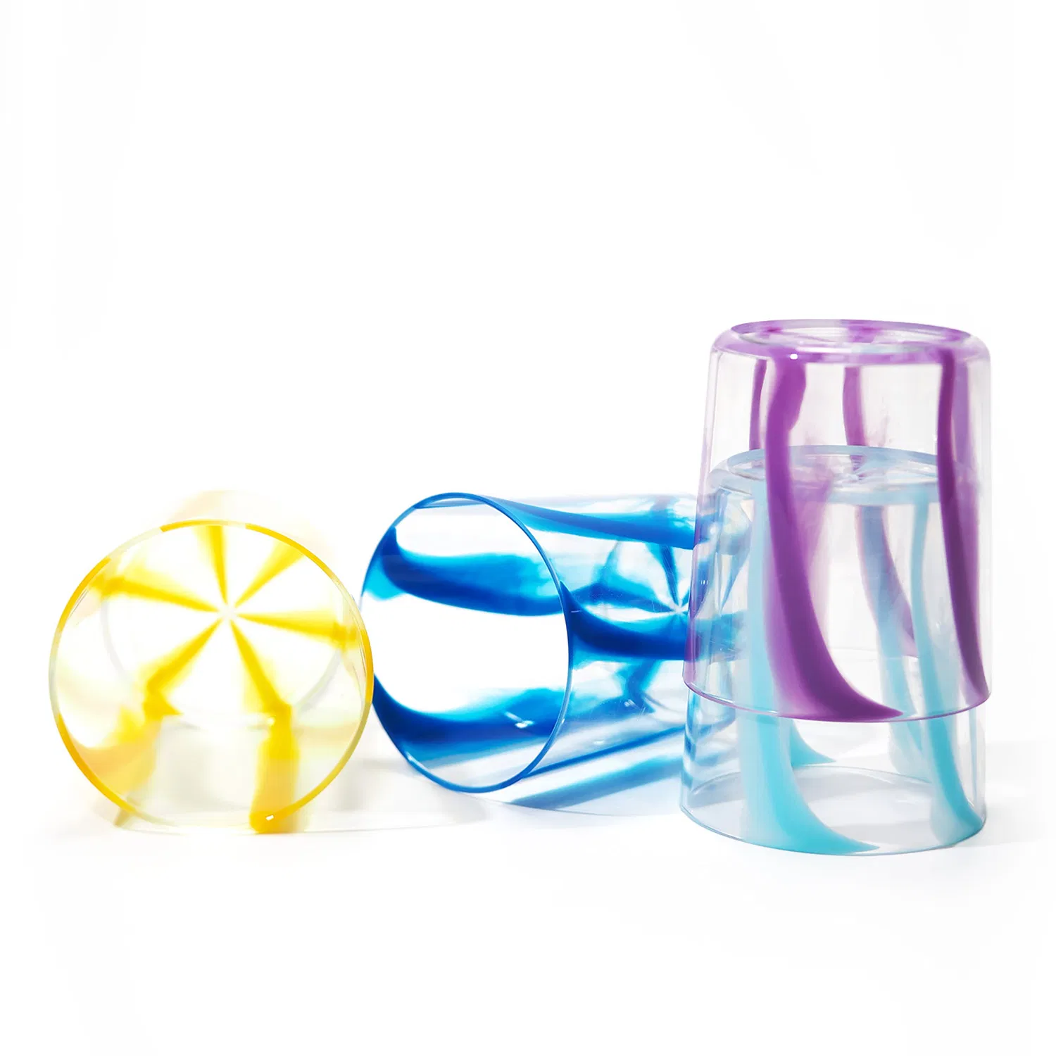 Colorful Striped Acrylic Drinkware Food Grade 430ml 14oz Plastic Cup