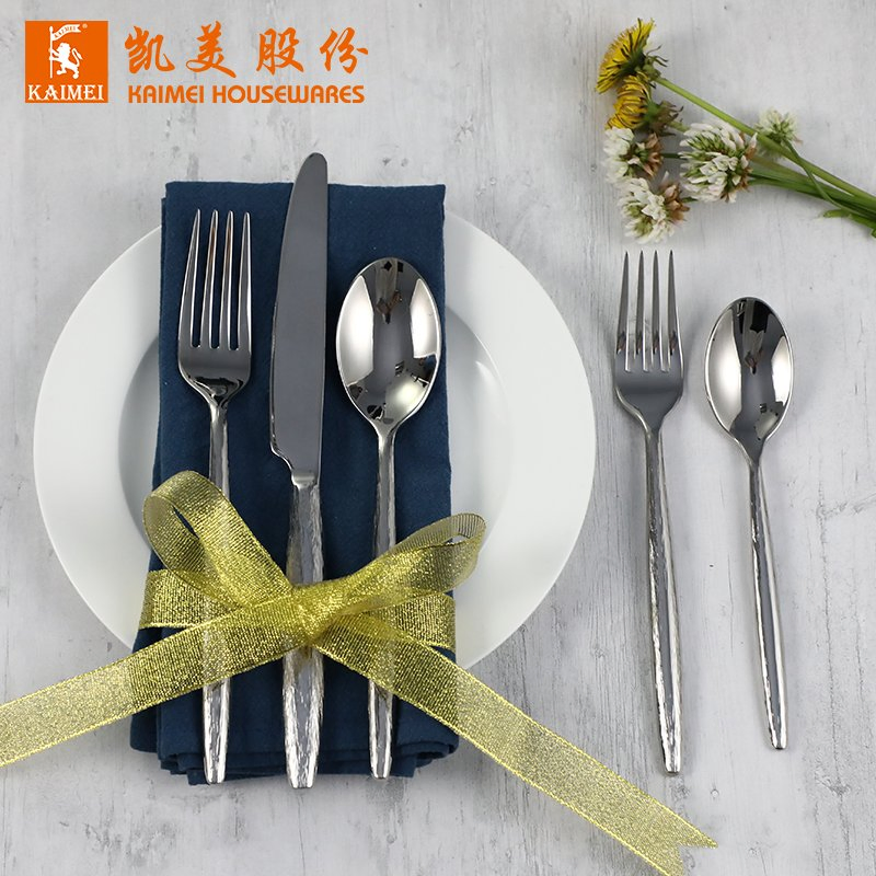 Wholesale High-End Stainless Steel Flatware Set Spoons Fork Knife Hotel Tableware