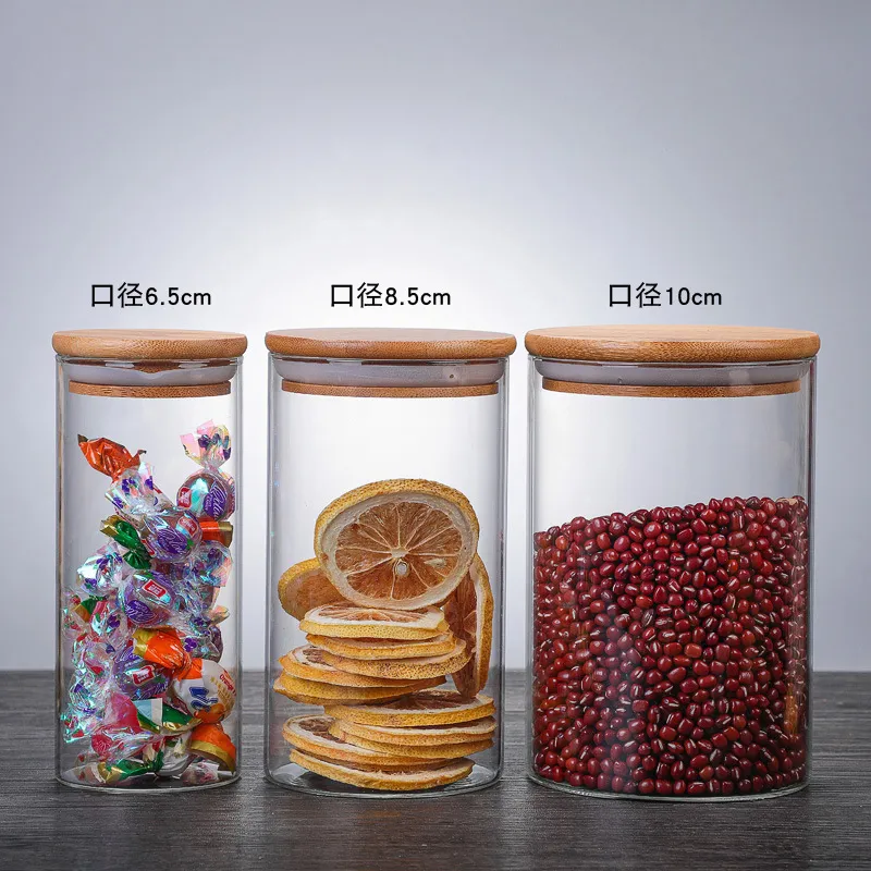 Kitchen Clear Glass Food Storage Jars