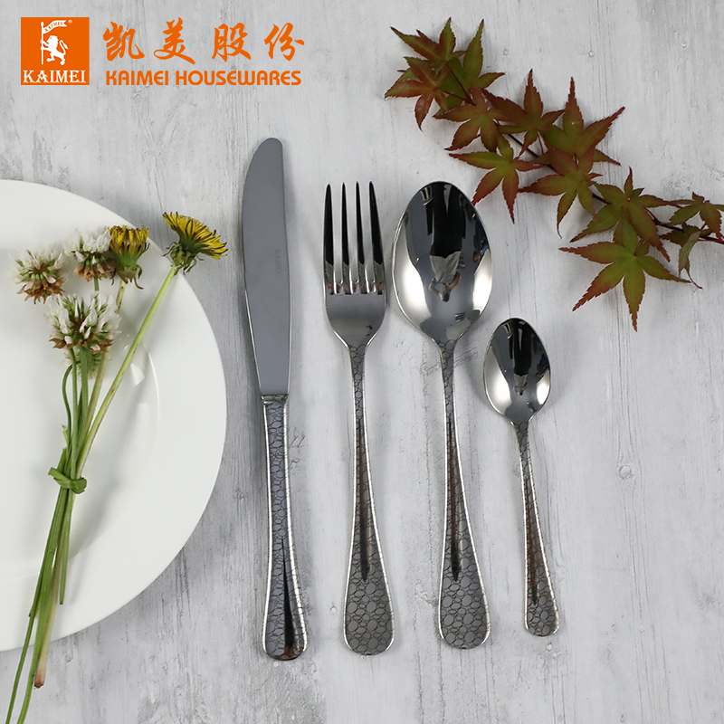 Wholesale High-End Stainless Steel Flatware Set Spoons Fork Knife Hotel Tableware