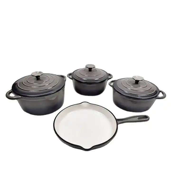 North-Europe Style Warm Color Wholesale Cast Iron Nonstick Dutch Oven Pot Enamel Casserole Cookware