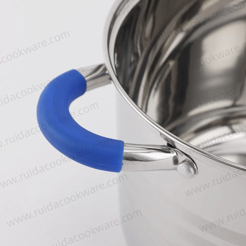 Customized Kitchen Appliance Blue Silicone Stainless Steel Kitchenware Set Cookware