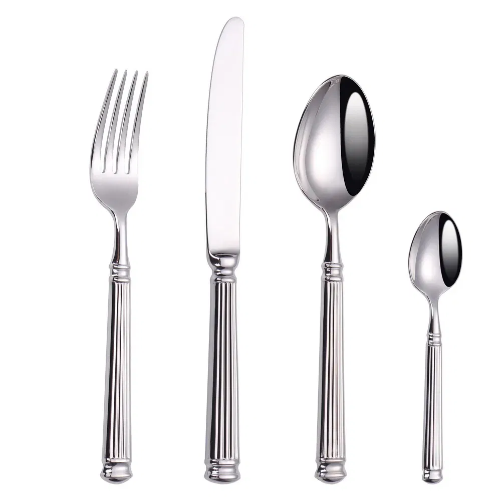 Sterling Silver Plated Vintage Silverware High Quality 18/8 Stainless Steel Cutlery