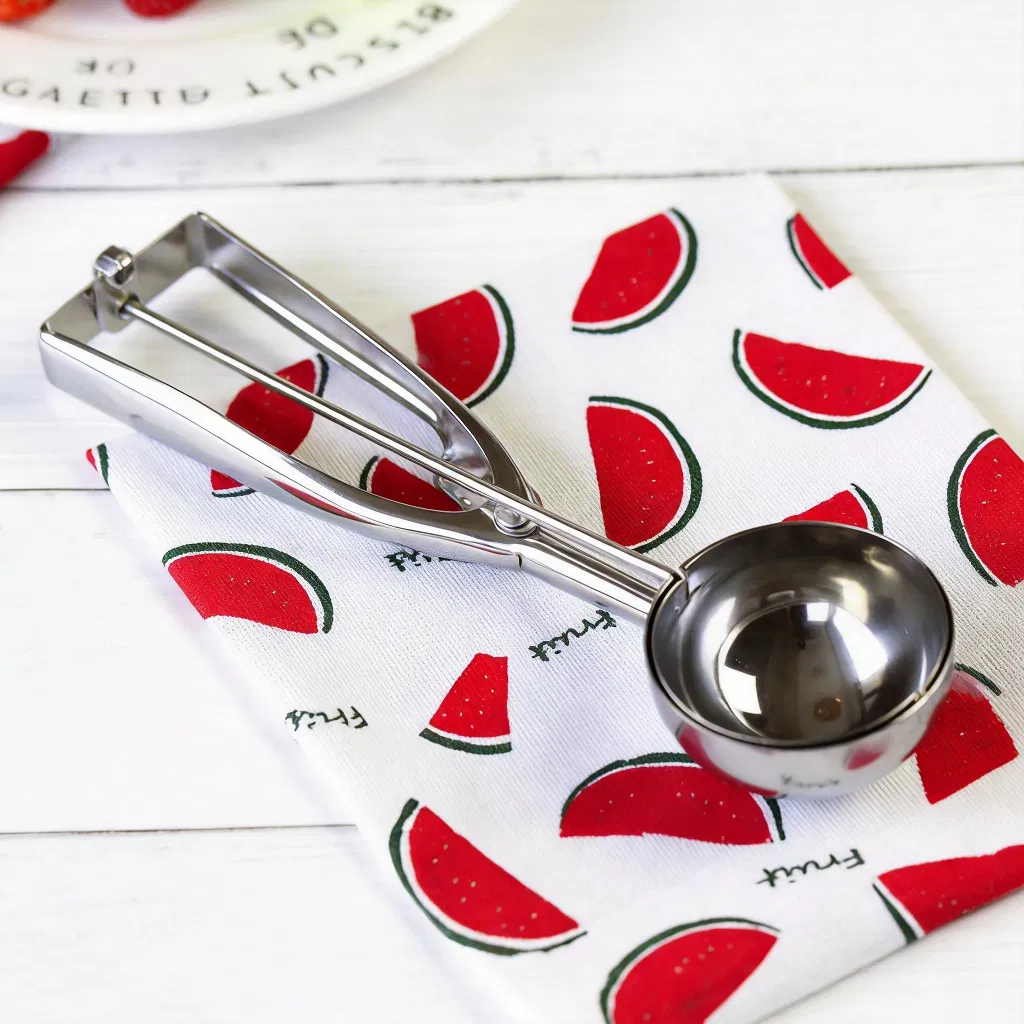 Sleek Solid Color Spoon for Household Ice Cream Serving