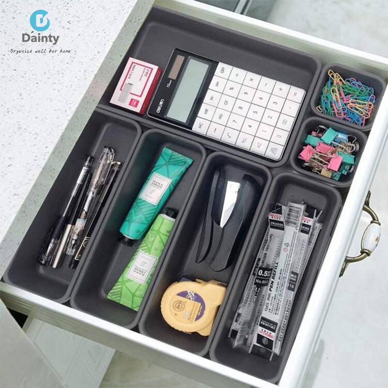 Practical 8 - Piece Interlocking Bin Pack: Ideal Drawer Organizers and Storage Rack for Kitchen