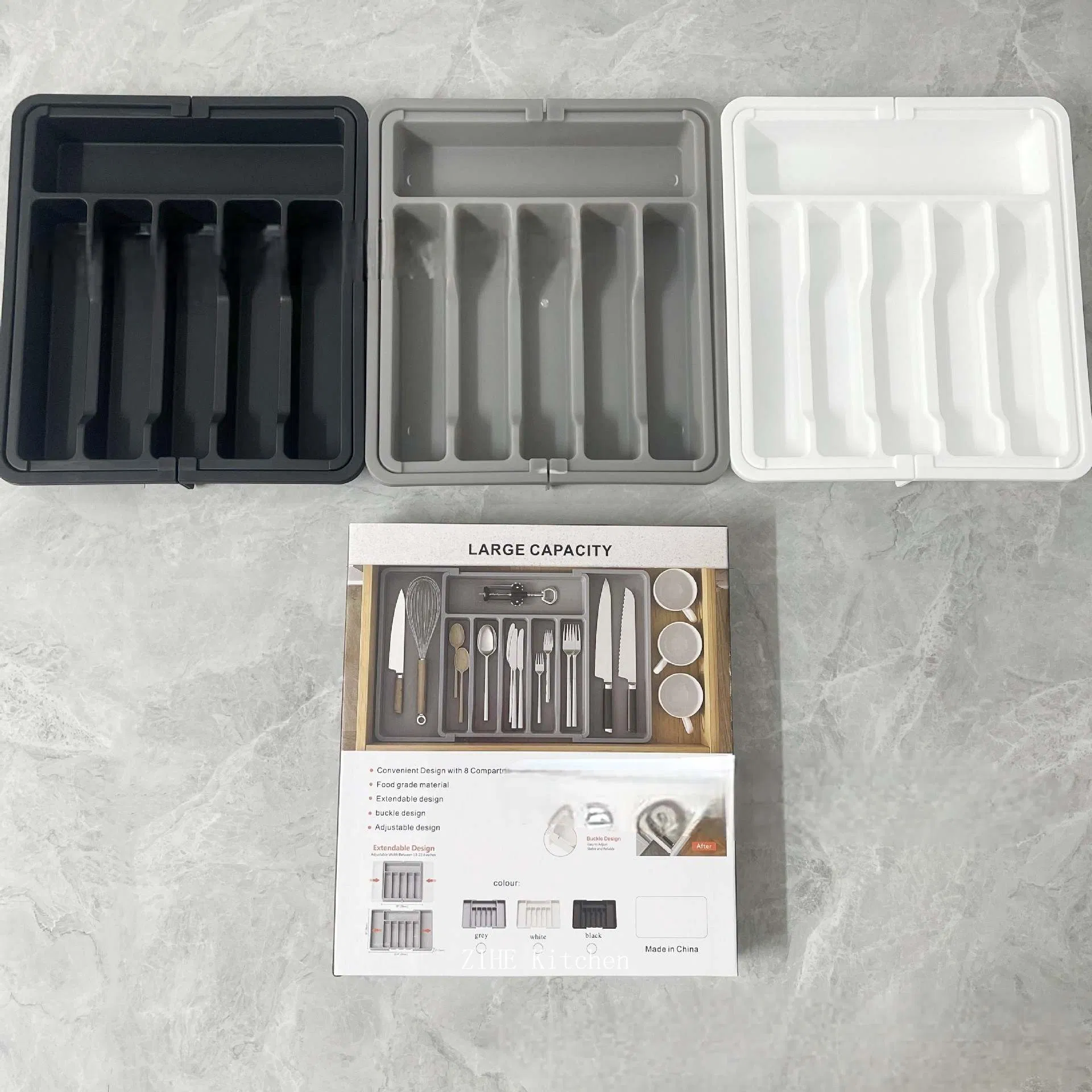 Extended Utensil Organizer for Home Use Large Capacity Retractable Zihe Kitchen