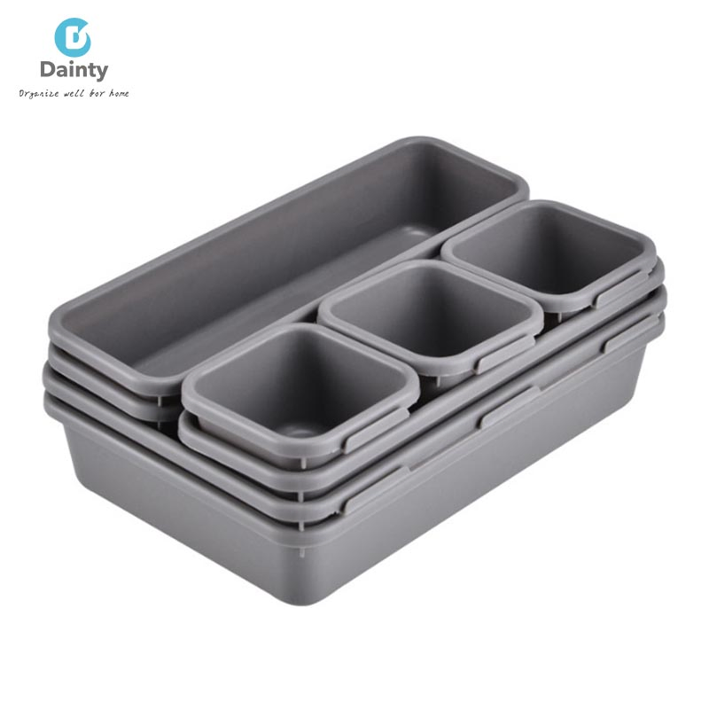 Practical 8 - Piece Interlocking Bin Pack: Ideal Drawer Organizers and Storage Rack for Kitchen