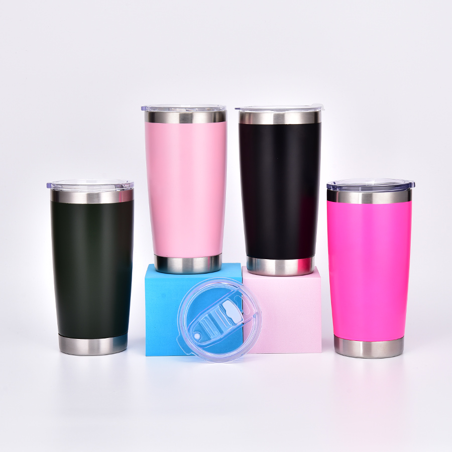 Vacuum Insulated Stainless Steel Tumbler Thermo Travel 20oz Coffee Mug Thermal Cup Drinkware with Straw and Lid