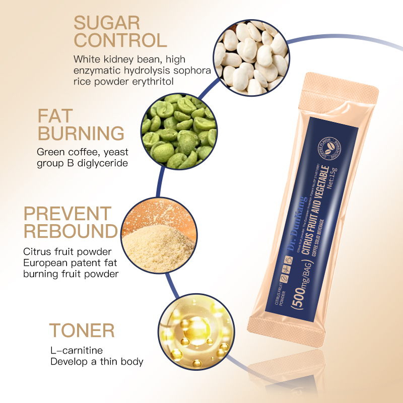 Weight Loss Slimming Light Burning Fat Citrus Fruitand Vegetable Coffee Solid Beverage Instant Coffee