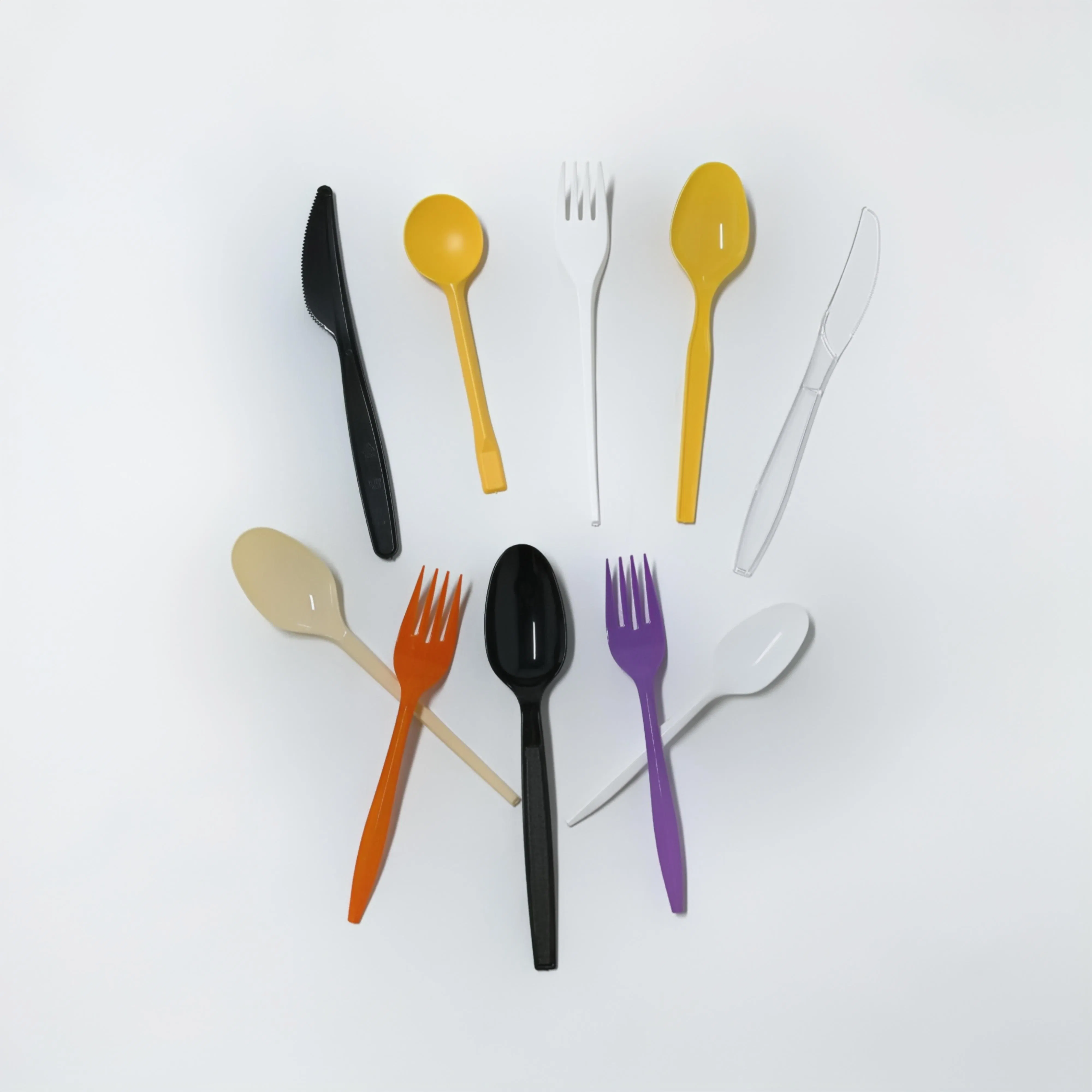 Disposable Clear Plastic Cutlery Sets Disposable PS Fork Spoon Knife Plastic Cutlery in Set PP Napkin Utensiles White Black Transparent Clear