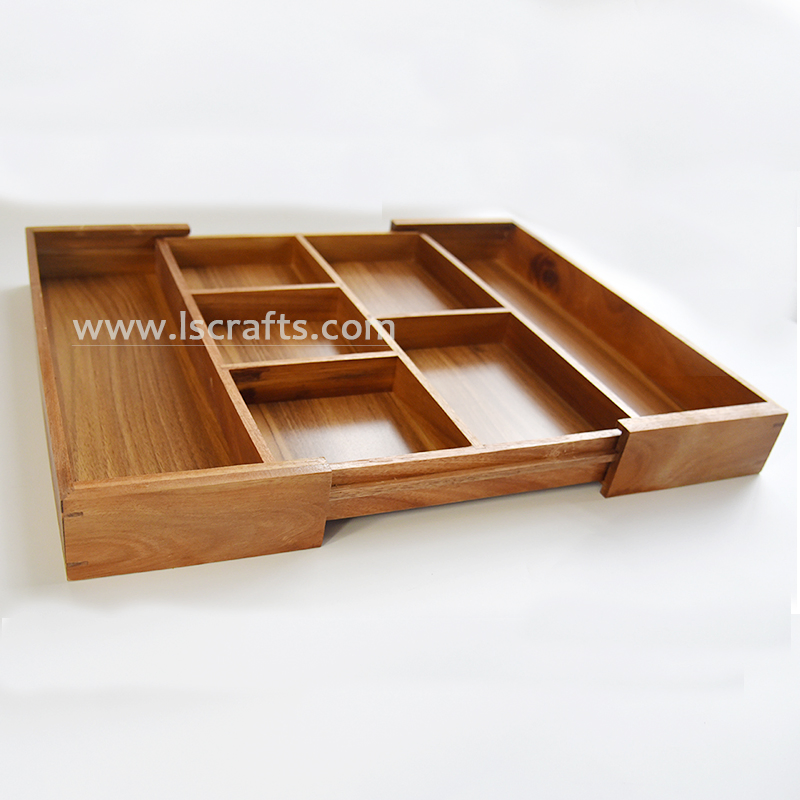 Kitchen Utensil Cutlery Tray Drawer Organizer with 6 Slot