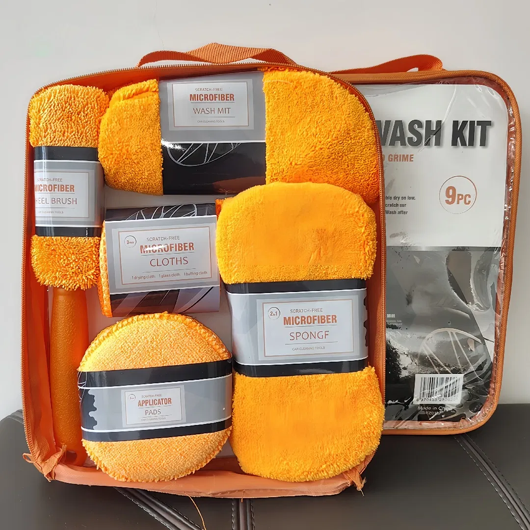 9PCS Car Cleaning Towel Household Washing Wheel Brush Detailing Washing Tools
