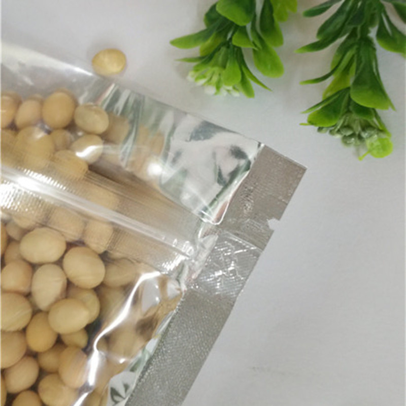 Customized Stand up Pouches Clear Front and Foil Back Food Storage