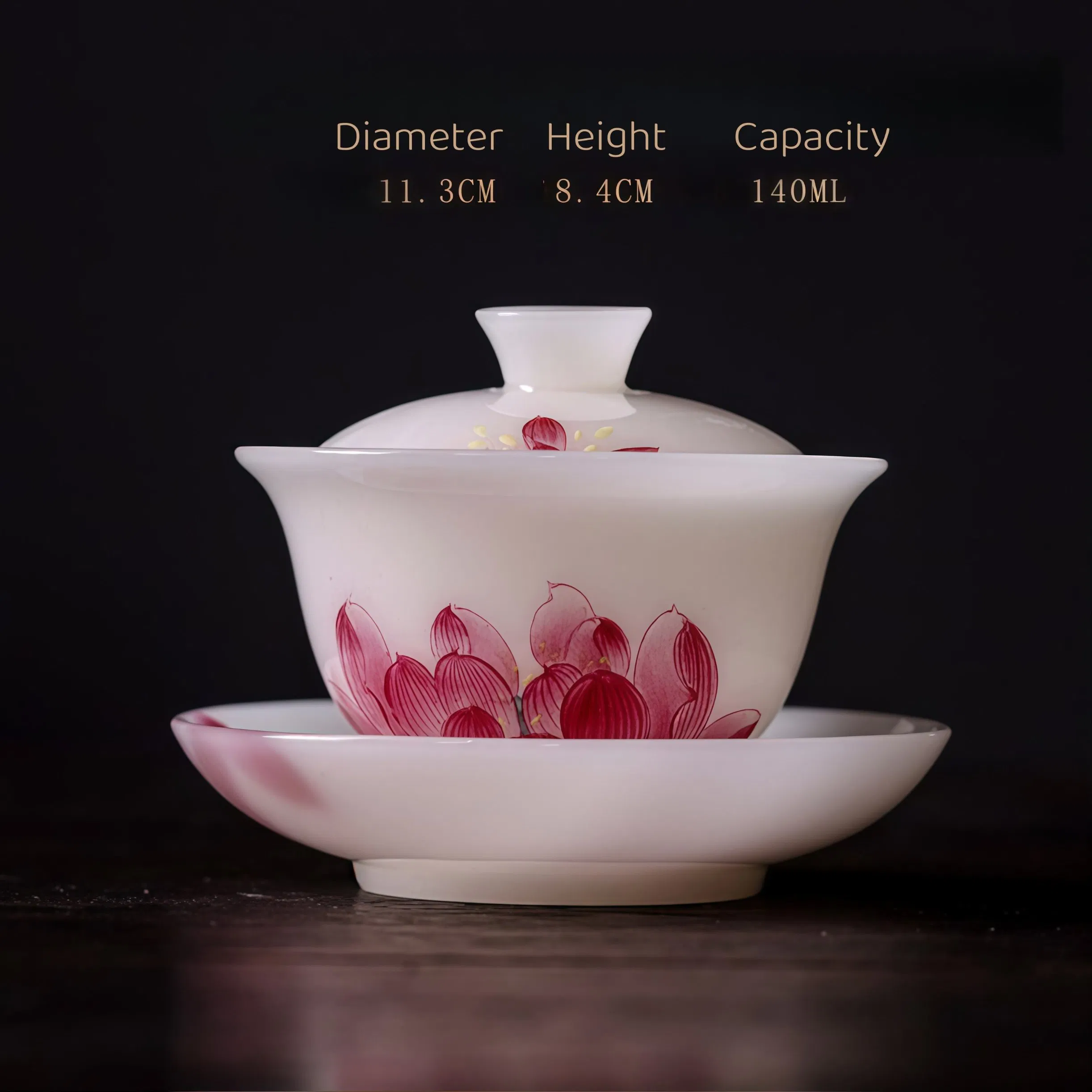 Chineae Design Ceramic Bowl Mug for Gift Porcelain Tea Cup Sets with Lid for Drinkware