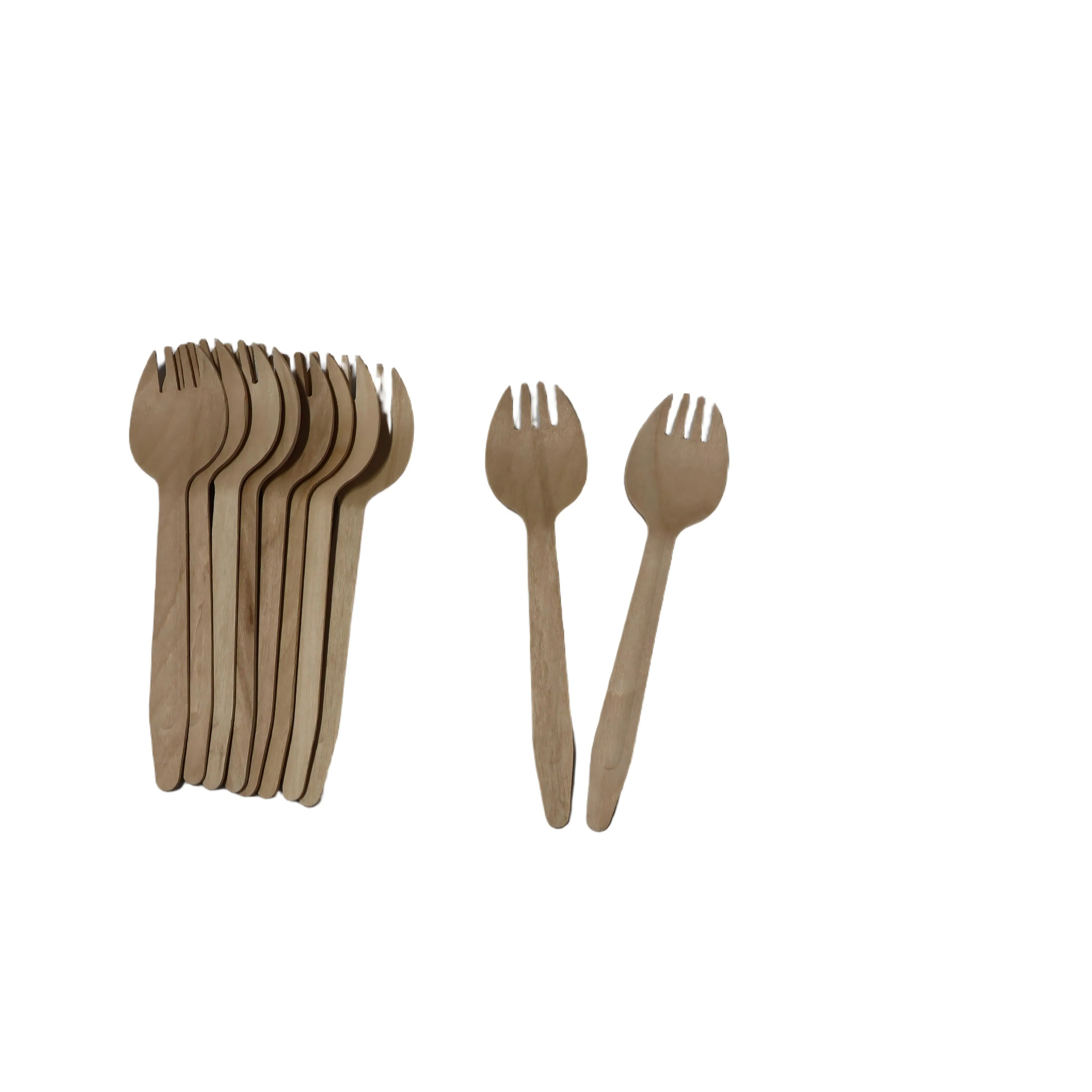 Eco-Friendly Compostable Wood Wooden Spoon Fork Knife Cutlery Set
