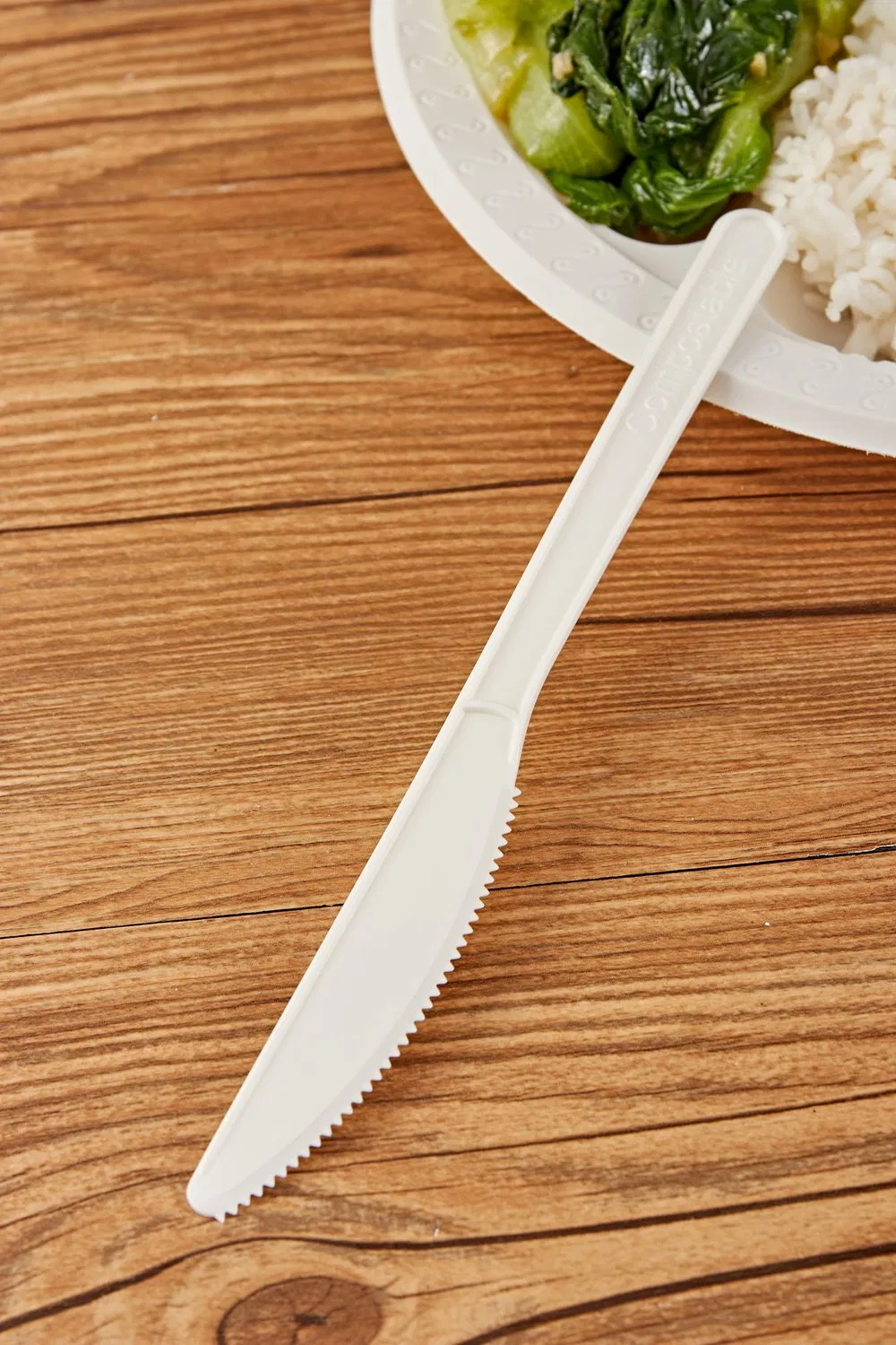 PLA Eco-Friendly Compostable Disposable Biodegradable Cutlery Fork Knife and Spoon Tableware