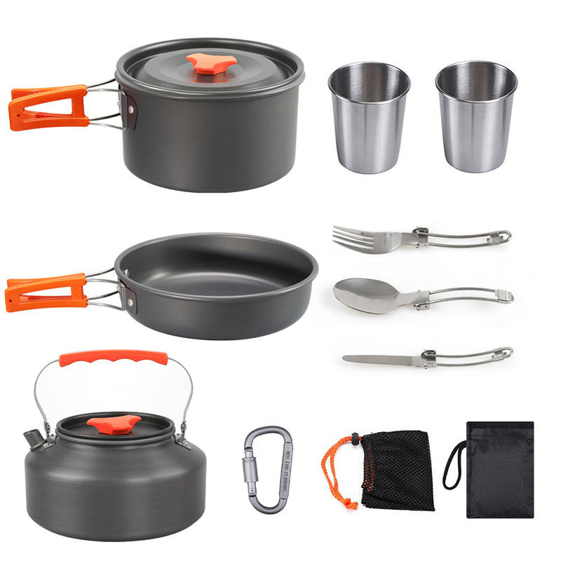 Factory Price Outdoor Portable 2-3 People Camping Picnic Cookware