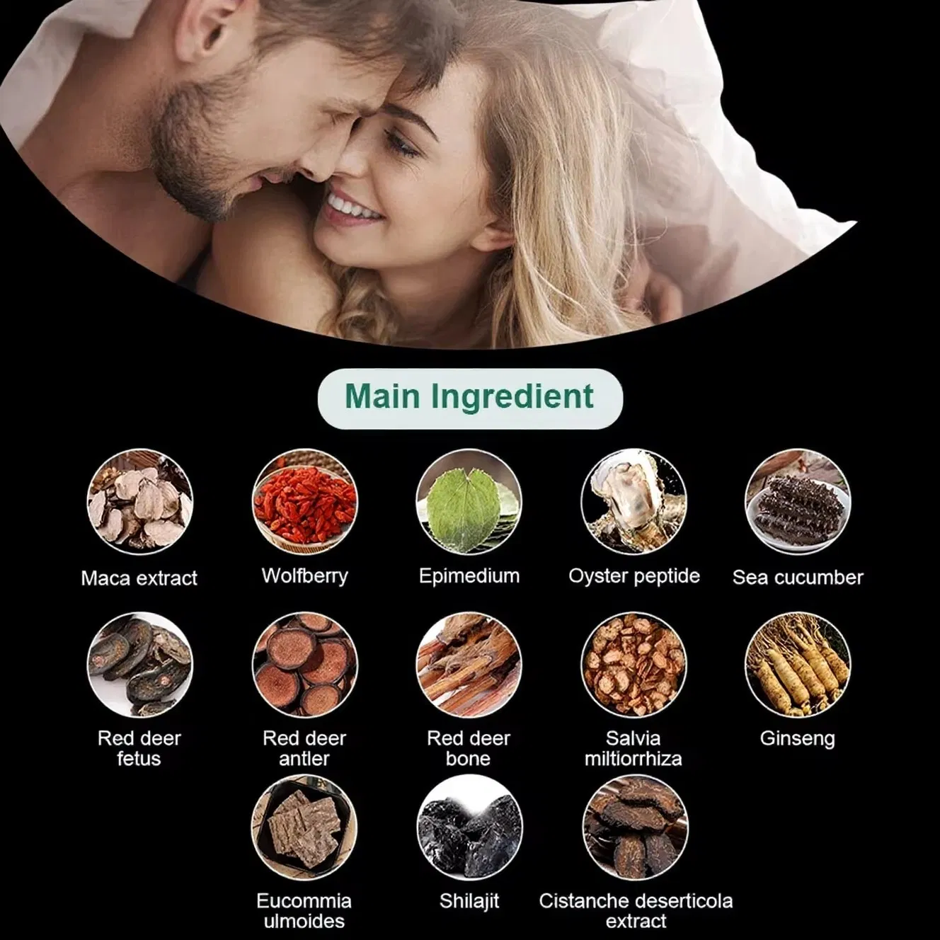 OEM Natural Maca Ginseng Tongkat Ali Instant Men Power Energy Coffee Increase Stamina Reduces Fatigue