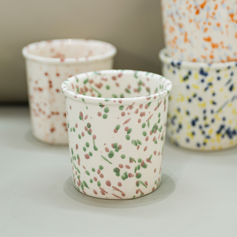 Stylish Speckle Pattern Ceramic Drinkware for Coffee Milk Water Mug