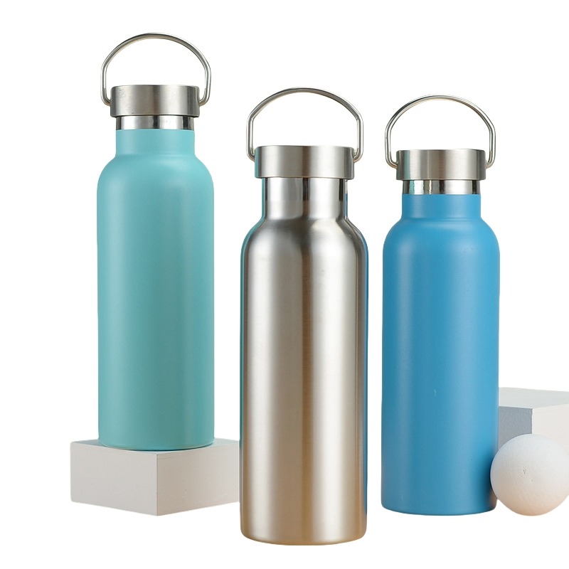 Custom Logo 500ml 750ml Double-Walled Stainless Steel Vacuum Flask Wide Mouth Thermal Insulated Sport Water Bottle Drinkware