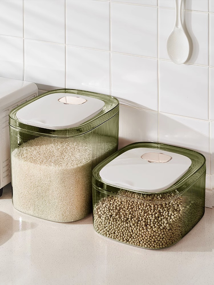 10 Kg Plastic Rice Bucket Storage Box Grain Dispenser Container Clear Kitchen Organizer