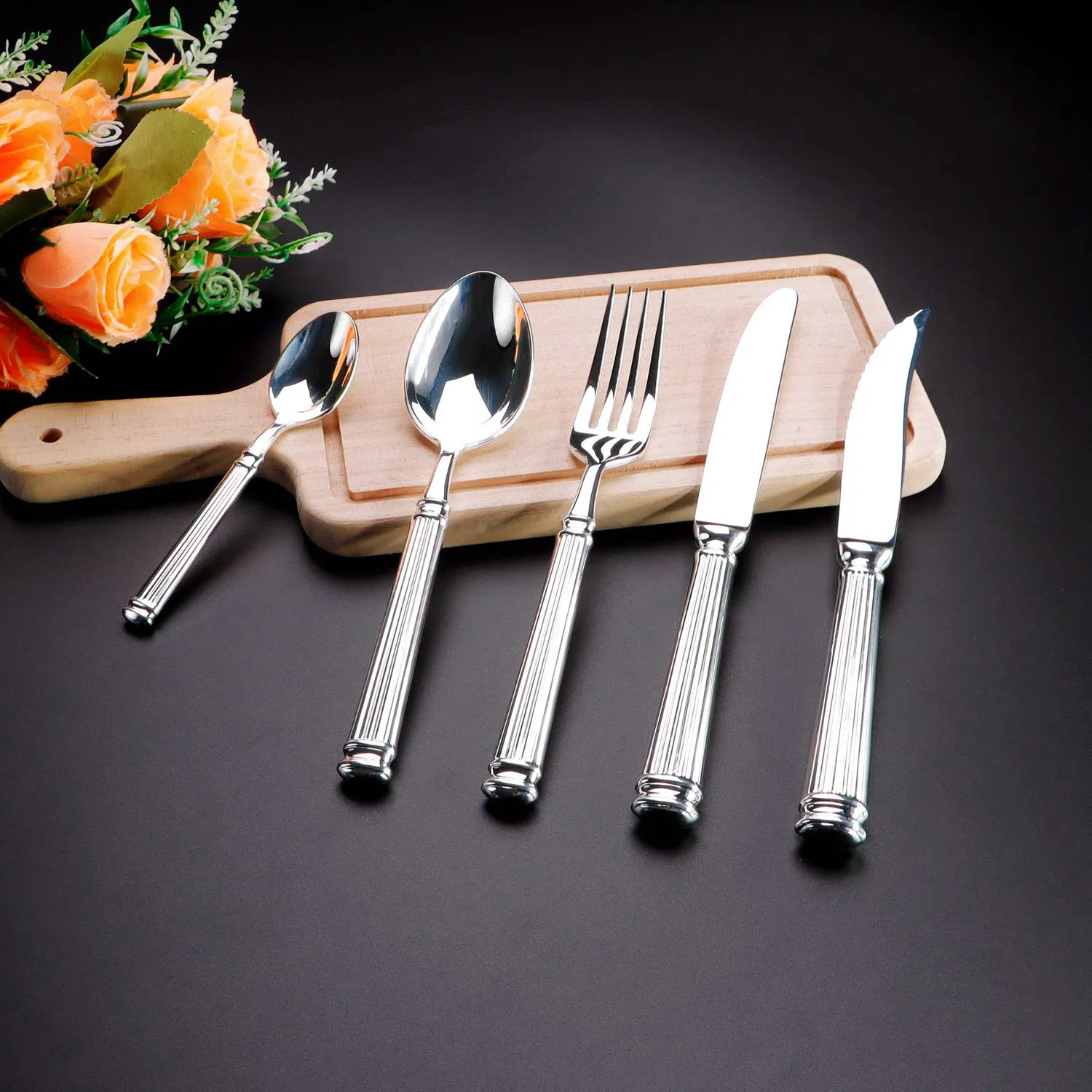 Sterling Silver Plated Vintage Silverware High Quality 18/8 Stainless Steel Cutlery