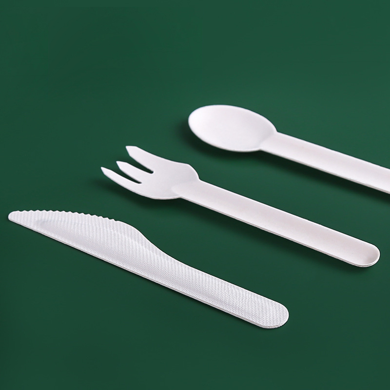 Compost Disposable Sugarcane Knife Fork Spoon Bagasse Cutlery