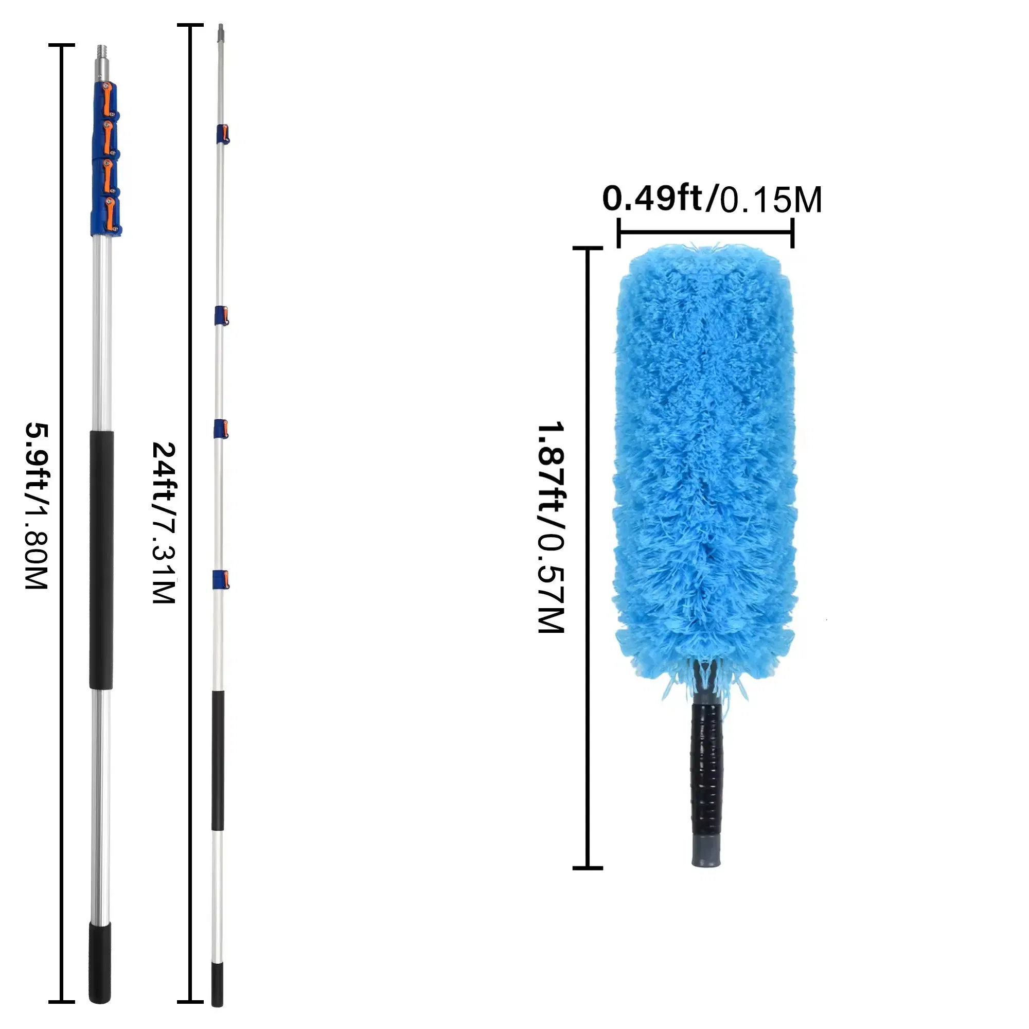 Telescopic Ceiling Duster Reusable Microfiber Ceiling Fan Cleaning Tool